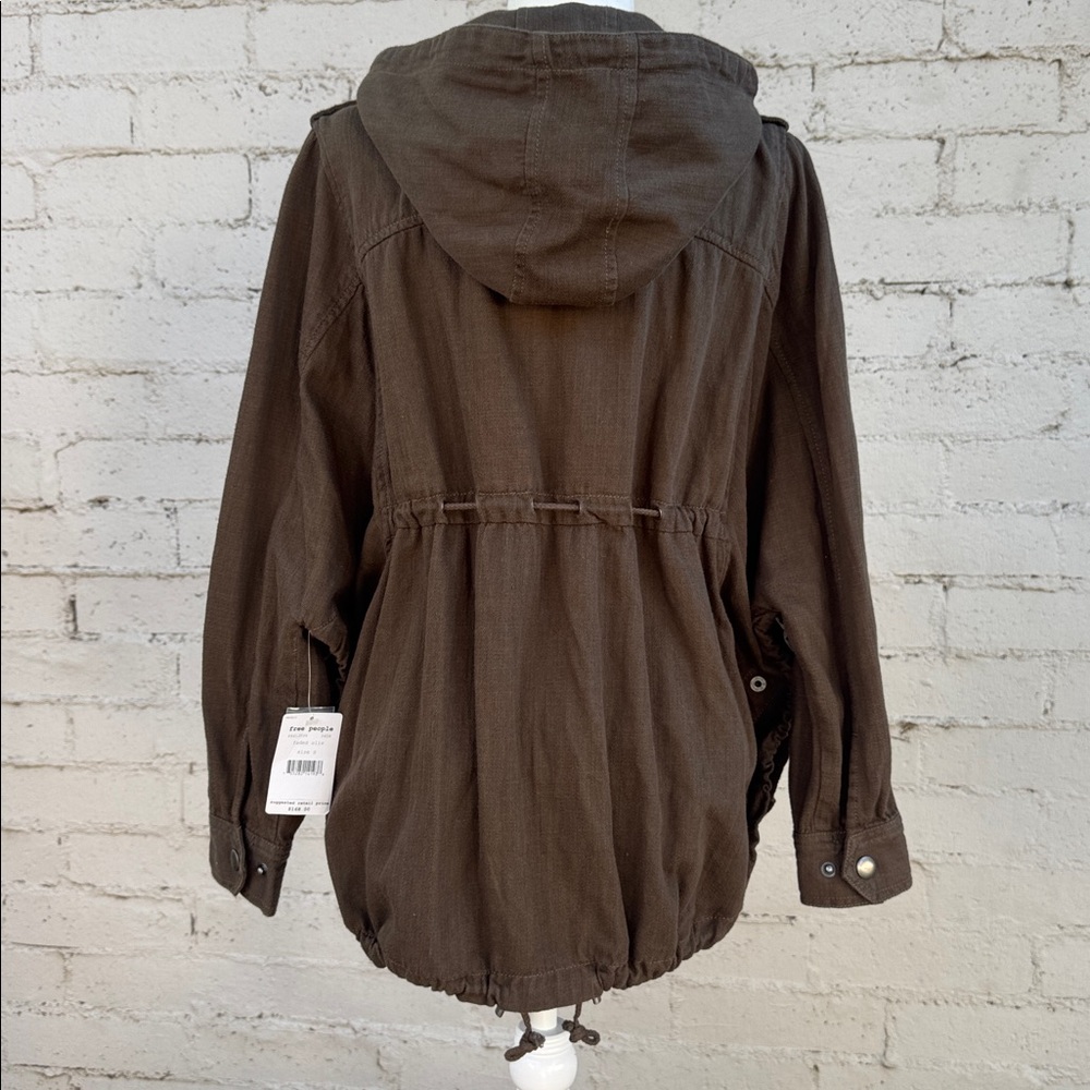 Free People Utility Jacket Faded Olive Brown Size S - Picture 3 of 14